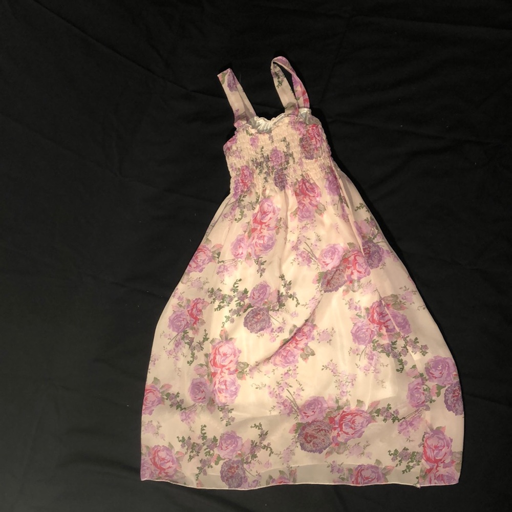 A floral silk dress